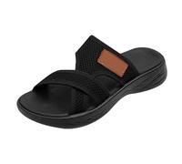 Orthopaedic Sandals Women's Hallux Valgus Flat Mules Comfortable Big Toe Slippers Lightweight Mesh Beach Sandals Elegant Wide Casual Shoes Feet Casual Summer, black, 7 UK