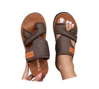 Orthopaedic Sandals Women's Hallux Valgus Summer Flat Mules Lightweight Mesh Toe Separator Beach Slippers Comfortable Breathable Slippers with Toe Ring Women's Slippers Airy Women's Slippers, O coffee