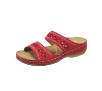 Orthopaedic Sandals Women's Summer Shoes Wide Feet Slippers Mules Platform Open Summer Shoes Wedge Heel Sandals Width H PU Leather Slippers for Leisure and Home, red, 8.5 UK