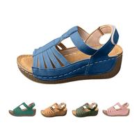 Orthopaedic Sandals Women's Summer with Soft Footbed Elegant Sandals Women's Platform Roman Sandals Comfortable Women's Sandals Lightweight Wedge Sandals Breathable Leisure Sandals for Mother's Day