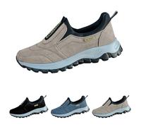 Orthopaedic Shoes Men's Extra Wide and Soft Sole - Sports Shoes Men Without Lacing Pain Relief Breeze Shoes Unisex Non-Slip Abrasion-Resistant Slip On Walking Shoes Hiking Shoes, khaki, 7 UK