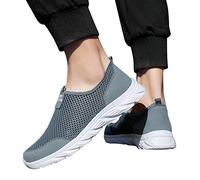 Orthopaedic Shoes Men's Lightweight Trainers Breathable Walking Shoes Leisure Shoes Non-Slip Running Shoes Summer Comfort Outdoor Shoes Jogging Shoes Ergonomic Sports Shoes, gray, 8.5 UK