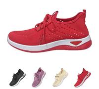 Orthopaedic Shoes Women's Trainers Lightweight Walking Shoes Breathable Running Shoes Elegant Comfortable Women's Shoes Lightweight Trainers Hiking Shoes Tennis Fitness Sports Shoes, red, 5 UK