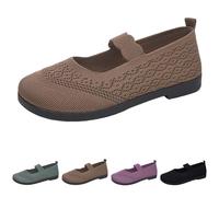 Orthopaedic Shoes Women's Trainers - Mesh Sneakers Women's Slip On Diabetic Trainers Round Toe Summer Shoes Breathable Low Shoes Lightweight Casual Shoes Soft Comfortable Walking Shoes, coffee, 6 UK