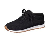 Orthopaedic Shoes Women's Trainers Women's Winter Round Toe Sports Shoes Sports Casual Women's Shoes Plain Fabric Shoes Breathable Leisure Shoes Lacing Cycling Shoes Flat Trekking Shoes, black, 7 UK