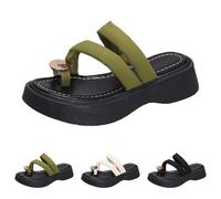 Orthopaedic Slide Flip Flops, Elegant Wide Feet Casual Shoes, Orthopaedic Cool Drag, Women's Slippers, Summer Elegant Comfortable Sandals, Slingback Mules, Green, 4 UK