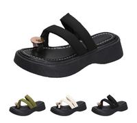 Orthopaedic Slide Flip Flops, Elegant Wide Feet Casual Shoes, Orthopaedic Cool Drag, Women's Slippers, Summer Elegant Comfortable Sandals, Slingback Mules, black, 6 UK