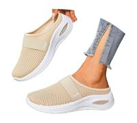 Orthopaedic Slippers Women's Clogs Mesh Summer Shoes Slip On Non-Slip Mules Health Shoes Diabetic Sandals Garden Shoes Care Shoes Cooking Shoes, O Beige, 7 UK