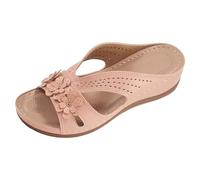 Orthopaedic Slippers Women's Wedge Heel Mules Soft Foot Bed Walking Sandals with Arch Support Summer Slippers Lightweight Outdoor Sandals Slippers Comfort Women's Slippers, pink, 7 UK