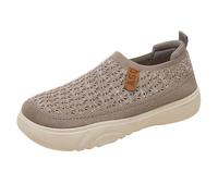 Orthopaedic Trainers for Women UK Womens Trainers Wide Fit Wedge Jogging Sneakers Casual Fashion Non Slip Walking Shoes Light Slip on Orthopedic 2025 Trainer Coffee 4