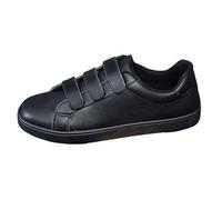 Orthopaedic Trainers Men's Flat Sole Casual Shoes Made of Leather Lightweight Walking Shoes Fashion Running Shoes Sporty Outdoor Shoes Wide Feet Lace-Up Shoes Soft Sole Sports Shoes, Black (black 2