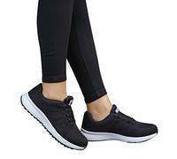 Orthopaedic Trainers with Memory Foam Women's Running Shoes, Fashion Fitness Shoes, Padded Mesh, Fitness Work Shoes, Gym Trainers, Health for Women, Casual Shoes, Black36, 4