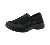 Orthopaedic Trainers Womens Arch Support Womens Slip On Walking Shoes Mesh Breathable Lightweight Training Shoes Sport Outdoor Footwear Casual Run Shoe Unisex Ergonomic Sneakers for Pain Relief Black
