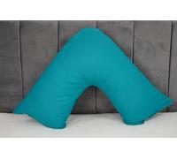 Orthopaedic V-pillow with Free pillowcase- Pregnancy Support V Shaped Triangle Pillow with polycotton pillowcase 74x34cm-Hollow Fibre V-pillow for for Neck,Maternity Pregnancy Support (Teal)