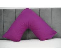Orthopaedic V-pillow with Free pillowcase- Pregnancy Support V Shaped Triangle Pillow with polycotton pillowcase 74x34cm-Hollow Fibre V-pillow for for Neck,Maternity Pregnancy Support (Purple)