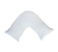Orthopaedic V-pillow with Free pillowcase- Pregnancy Support V Shaped Triangle Pillow with polycotton pillowcase 74x34cm-Hollow Fibre V-pillow for for Neck,Maternity Pregnancy Support (White)