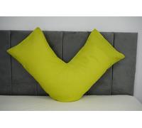 Orthopaedic V-pillow with Free pillowcase- Pregnancy Support V Shaped Triangle Pillow with polycotton pillowcase 74x34cm-Hollow Fibre V-pillow for for Neck,Maternity Pregnancy Support (Lime Green)
