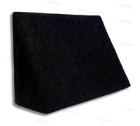 Orthopedic Bed Wedge Pillow - Back Support, Memory Foam Pillow for Leg rest & Back Pain, Acid Reflux, Snoring & GERD, for Respiratory Problems - Wedge Cushion with Cover (Black, 50cm X 40cm X 20cm)