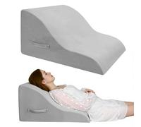 Orthopedic Bed Wedge Pillow, High-density Foam Triangle Wedge Pillows for Leg Elevation, After Surgery, Acid Reflux, Back Support for Sitting Up in Bed, Incline Cushion with Washable Cover (Grey)