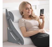 Orthopedic Bed Wedge Pillow Set Memory Foam Infinitely Adjustable Angles Triangle Pillow for Leg Knee Support Sleep Apnea Back Pain Relief Acid Reflux Snoring Sitting Up Rest Post Surgery Recovery