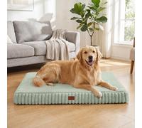 Orthopedic Dog Bed for Large Dogs, Waterproof Pet Bed, Non-Slip Bottom and Egg Crate Foam with Removable Washable Cover, Crate Bed, Green, 36 x 27 x 3 Inch