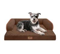 Orthopedic Dog Bed for Small Dogs, Waterproof Dog Beds for Medium Dogs Comfy Pet Bed with Sides, Washable Removable Cover-Coffee