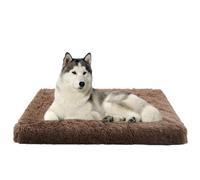 Orthopedic Dog Bed, Large Dog Crate Beds with Removable Cover, Rectangle Puppy Mat, Anti-Anxiety Pet Crate Cushion, Pet Pillow Mattress with Non-Slip Bottom (75x50x7cm,Khaki)