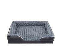 Orthopedic dog bed, Large Movable Dog Bed, Pet Sofa And Handrail, Non-sliding At The Bottom, Orthopedic Egg Foam, Sleep,Memory foam dog bed(Dark gray,L)