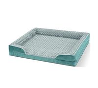 Orthopedic dog bed, Large Movable Dog Bed, Pet Sofa And Handrail, Non-sliding At The Bottom, Orthopedic Egg Foam, Sleep,Memory foam dog bed(Emerald,XXL)