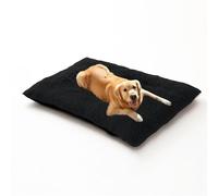 Orthopedic Dog Bed Large Washable, Fluffy Dog Sofa Bed Cushion Mat, Medium Large Size Warm Pet Crate Mattress, Removable Pet Cushion Pillow with Non-Slip Base (100x70x10cm,Black)