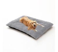 Orthopedic Dog Bed Large Washable, Fluffy Dog Sofa Bed Cushion Mat, Medium Large Size Warm Pet Crate Mattress, Removable Pet Cushion Pillow with Non-Slip Base (120x90x10cm,Light Grey)