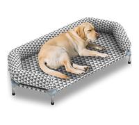 Orthopedic Dog Beds for Large Dogs - Removable Bolsters & cleanable Cover,Elevated Outdoor Dog Bed,Easy to Assemble,Up to 130lbs,Extra Large