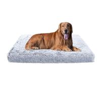 Orthopedic Dog Beds Large, Removable Washable Rectangle Dog Beds, Fluffy Anti Anxiety Pet Pillow Cushion, Pet Crate Mattress Puppy Mat with Non-Slip Bottom (100 * 60 * 10cm,Grey)