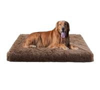 Orthopedic Dog Beds Large, Removable Washable Rectangle Dog Beds, Fluffy Anti Anxiety Pet Pillow Cushion, Pet Crate Mattress Puppy Mat with Non-Slip Bottom (75 * 50 * 7cm,Khaki)