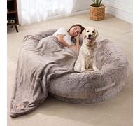 Orthopedic Faux Fur Dog Bed - Comfortable Washable Napping Solution for Humans and Pets, Ideal for Families and Dog Lovers