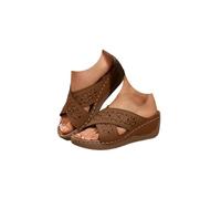 Orthopedic Flatform Sandals, Women's 2026 New Vintage Hollow Out Wedge Open Toe Slippers Comfy Mules Holiday Beach Shoes Fashion Ladies Summer Flowers Sandal Hollow out Plantar Fasciitis Arch Support