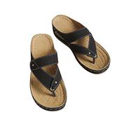 Orthopedic Flip Flops Women Wide Fit Thong Sandals Arch Support Walking Sandals Wide Fit Wedge Sandals Ladies Sandals for Plantar Fasciitis Orthopedic Shoes Cushion Walk Sandals Summer Shoes Sliders