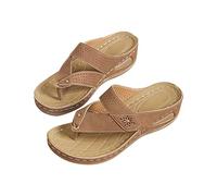 Orthopedic Flip Flops Women Wide Fit Thong Sandals Arch Support Walking Sandals Wide Fit Wedge Sandals Ladies Sandals for Plantar Fasciitis Orthopedic Shoes Cushion Walk Sandals Summer Shoes Sliders