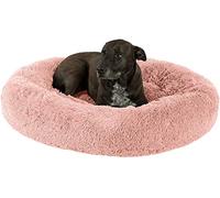 Orthopedic Large Dog Bed,Thick Padded Non-slip Round Dog Cushion with Waterproof Bottom,Soft Warm Kennel Pet Bed for 2 Dog or More-L-80cm-Pink