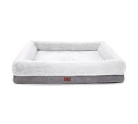 Orthopedic Large Dog Bed, Waterproof & Easy to Clean - Bolster-Sided Comfort with Non-Skid Base, Egg Foam for Big Dogs, Gray
