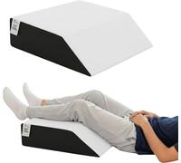 Orthopedic Leg Elevation Wedge Pillow High Grade Foam Support for Sleeping, Swelling, Sciatica, Back, Hip, Knee Pain Relief Boosts Circulation Washable Cover 60x50x15cm (Black/White)