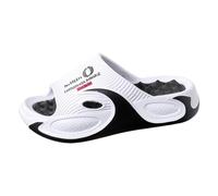 Orthopedic Massage Slides for Women and Men Summer Non-Slip Thick Sole Cloud Slides Orthopedic Slippers Wide Fit Shoes Lightweight Pool Shower Slippers Black-4 7