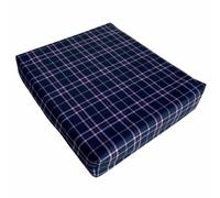 Orthopedic Memory Foam Seat Cushion for Pressure Relief Waterproof Cover, Ideal for Office Chairs, Cars, Wheelchairs & Mobility Scooters, with Zippered Cover (Blue Check, 18" x 16" x 3")