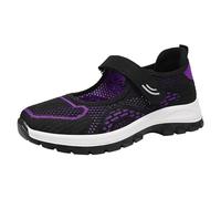 Orthopedic Memory Foam Shoes for Women Wedge Air Cushion Arch Support Platform Sneaker Walking Running Trainers Summer Closed Toe Shoes Casual Mesh Up Washable Gym Slip on Comfortable Black