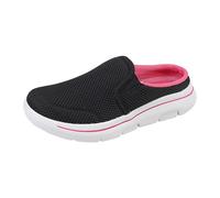 Orthopedic Mesh Mules for Women Comfortable Arch Support Walking Trainers Soft Breathable Wide Fit Fashion Sneakers Summer Casual Backless Slippers Holiday Travel Footwear (Wine, 8.5)