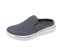Orthopedic Mesh Mules for Women Comfortable Arch Support Walking Trainers Soft Breathable Wide Fit Fashion Sneakers Summer Casual Backless Slippers Holiday Travel Footwear (Dark Gray, 8.5)