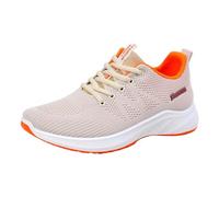 Orthopedic Mesh Walking Shoes Summer Fashion Comforble Mesh Gym Athletic Sports Shoe Athletic Outdoor Sport Ladies Wide Fit Shoes Flat Breathable Non-Slip Breathable Soft Sole Shoe Beige