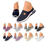 Orthopedic Mules for Women UK Summer Walking Slip On Shoes for Indoor Outdoor Closed Toe Arch Support Mule Sandals Lightweight Breathable Mesh Soft Beach Yoga Backless Trainers Slippers