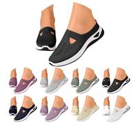 Orthopedic Mules for Women UK Summer Walking Slip On Shoes for Indoor Outdoor Closed Toe Arch Support Mule Sandals Lightweight Breathable Mesh Soft Beach Yoga Backless Trainers Slippers