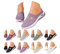 Orthopedic Mules for Women UK Summer Walking Slip On Shoes for Indoor Outdoor Closed Toe Arch Support Mule Sandals Lightweight Breathable Mesh Soft Beach Yoga Backless Trainers Slippers